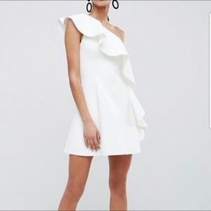ASOS One shoulder ruffle mini dress